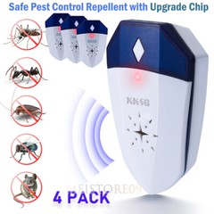 4 Pack Ultrasonic Plug In Pest Repeller Deter Mouse/Mice/Rat/Insect Repellent US