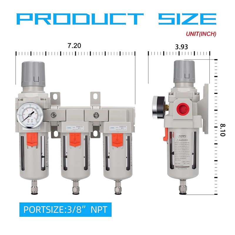 Three Stage Air Drying System - 5 Micron Particulate Filter, 0.5＆0.01 Micron ... gallery