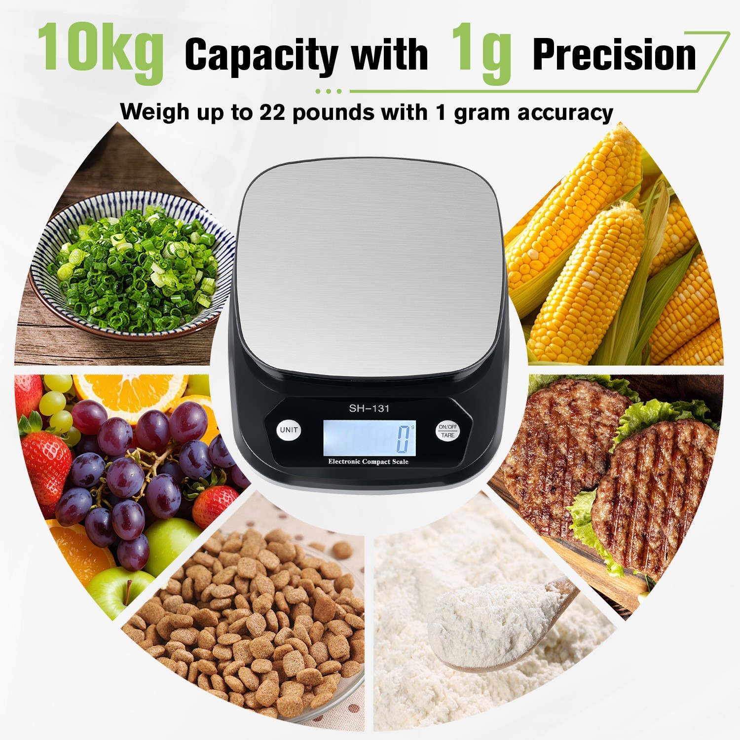 Garnen Food Scale Digital Kitchen Scale 1g-10kg Food Scales for Kitchen Grams Oz gallery