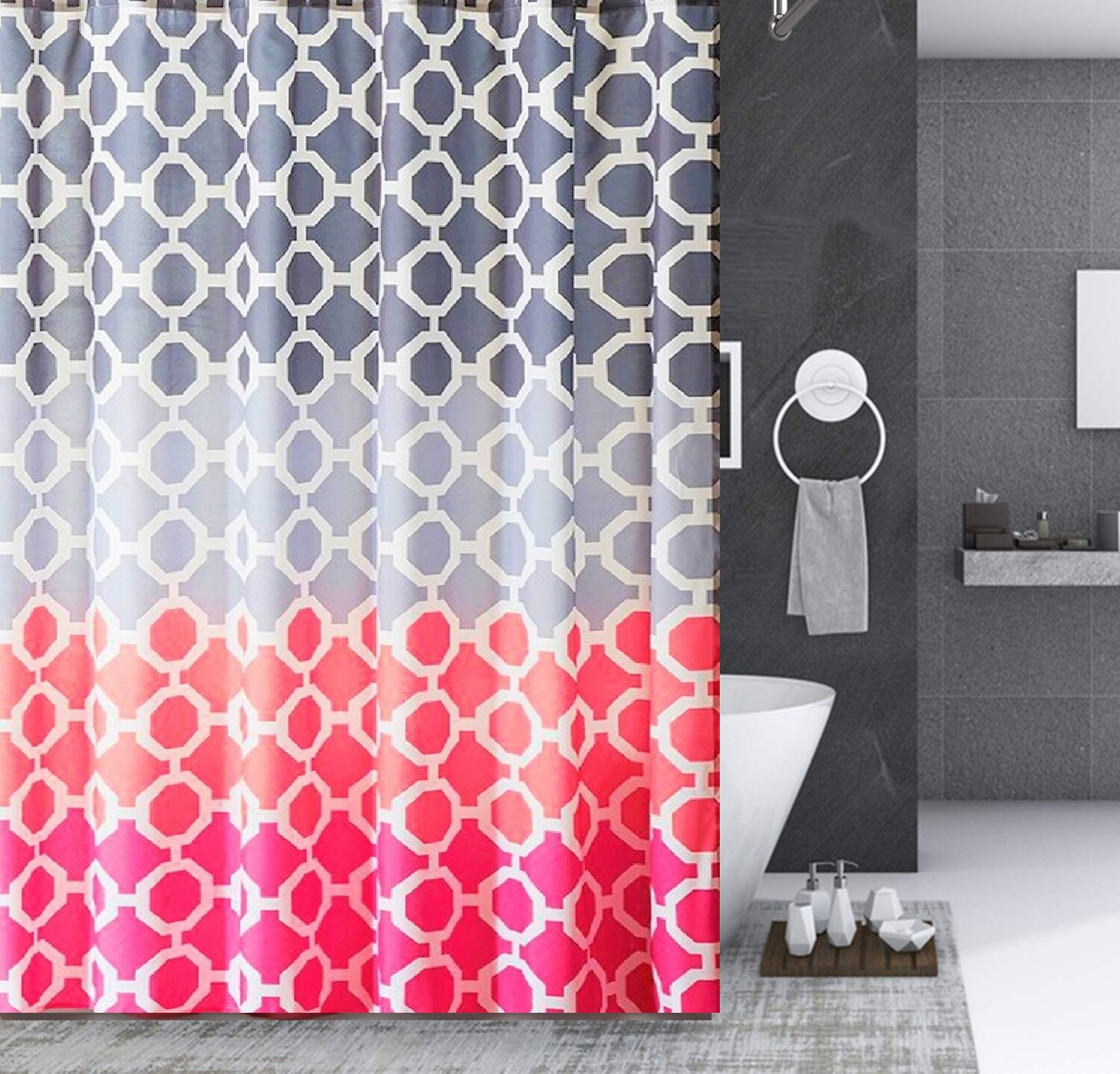 1PC NEW BATHROOM BATH FABRIC SHOWER CURTAIN 70" X 72" WITH HOOKS READY TO HANG gallery