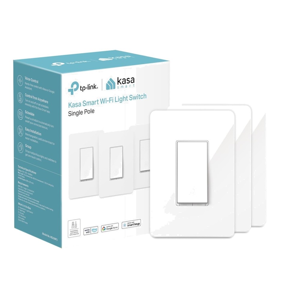 Automated Light Control Switch - 3 Pack, Voice & App Control, Safety Certified