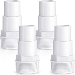 4 Pieces Pool Hose Adapter Replacement 1 1/4″ to 1 1/2″ Threaded PVC Connector,