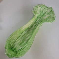 Vintage MCM Celery Shaped Dish Ceramic Art Pottery 14”L