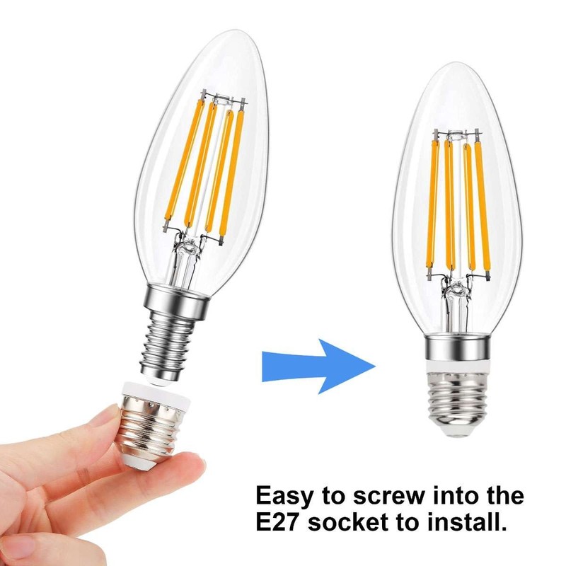 Light Bulb Socket Adapter Medium Base E26 E27 to E12 Candelabra Screw Reducer gallery