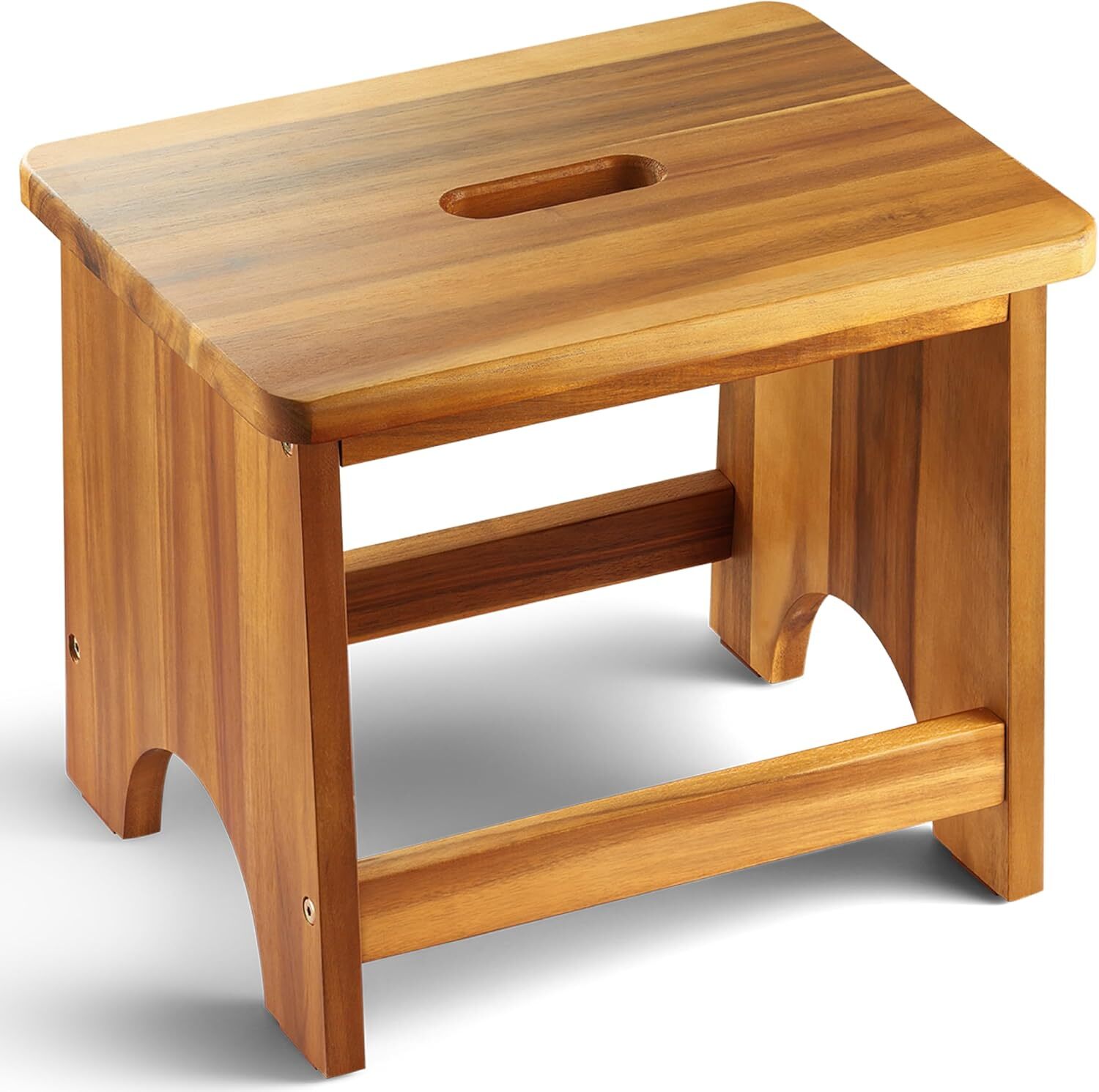 Wooden Step Stool, 13'' Heavy Duty Stepping Stool for Adults with Handle,Nonslip gallery