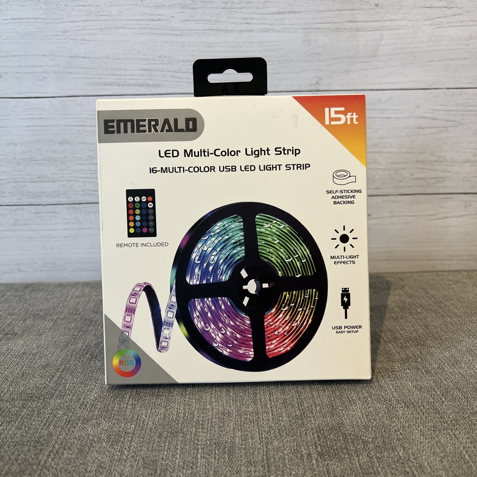 Emerald LED Multi-Color Light Strip 15ft USB Powered RGB Lighting gallery