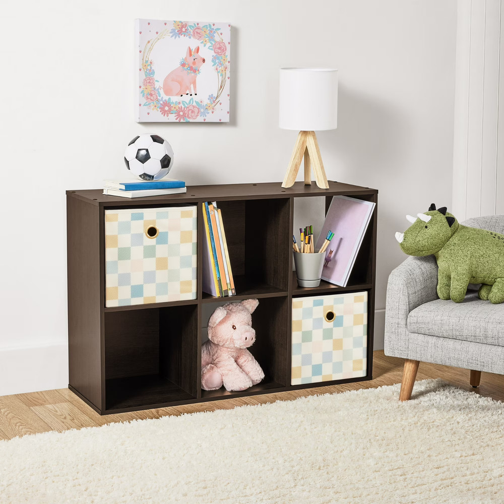 Mainstays 6 Cube Storage Organizer, Espresso, Shelving Unit