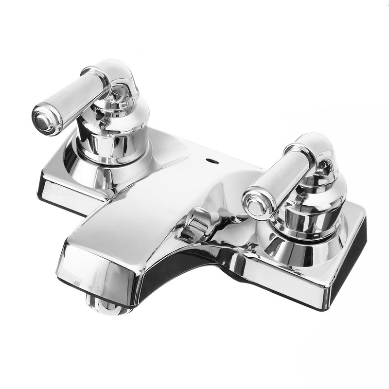Universal Chrome Plastic Basin Sink Faucet Lavatory 2 Handles Vanity Mixer Tap gallery