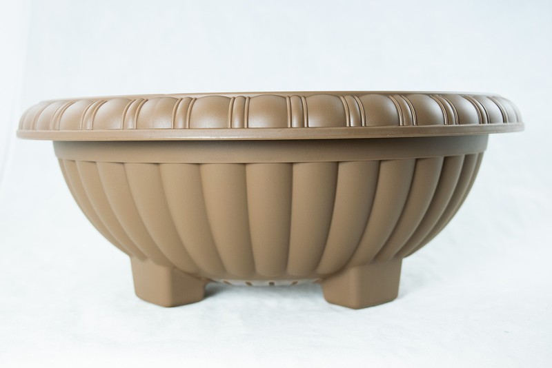 Japanese Plastic Bonsai Training Pot / Home Garden Planter 13"x 13"x 5" - Tan gallery