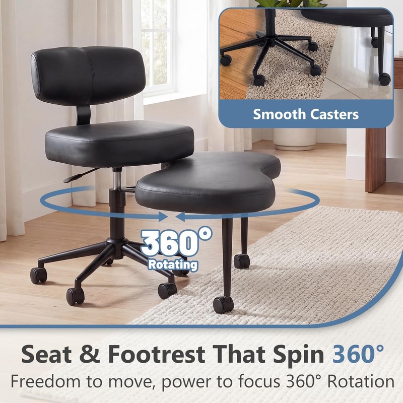 Dumos Ergonomic Adhd Cross Legged Office Desk Chair Adjustable Backrest Height gallery
