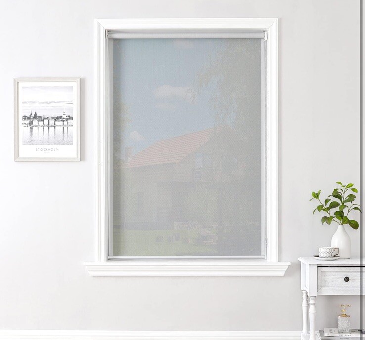 ChrisDowa Light Filtering Roller Shade Window Blind 35" W x 72" H cordless Grey gallery