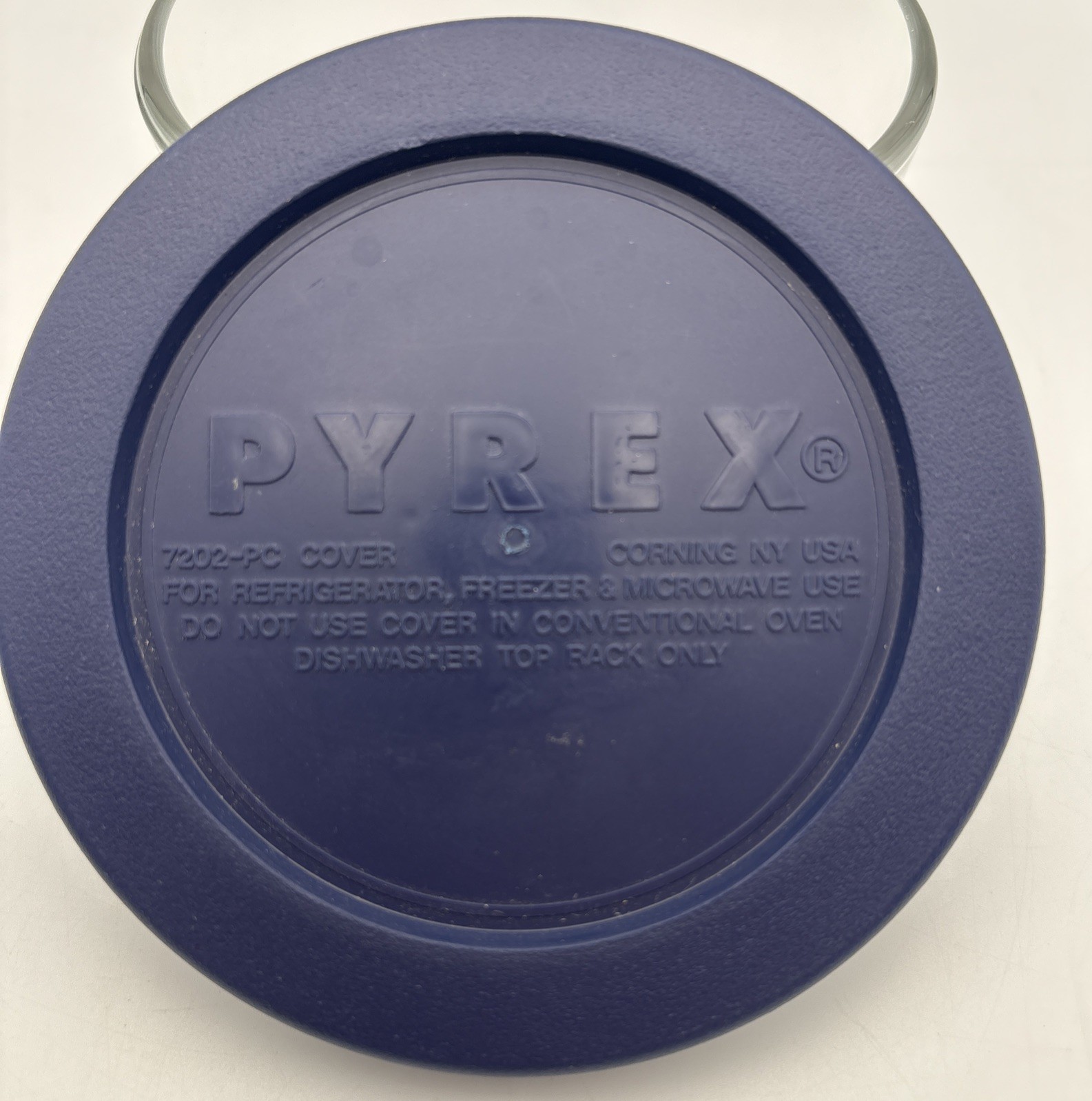 Pyrex (#7202) 1 Cup / 236 mL Round Glass Container w/ Blue Lid Set of 4 PreOwned gallery