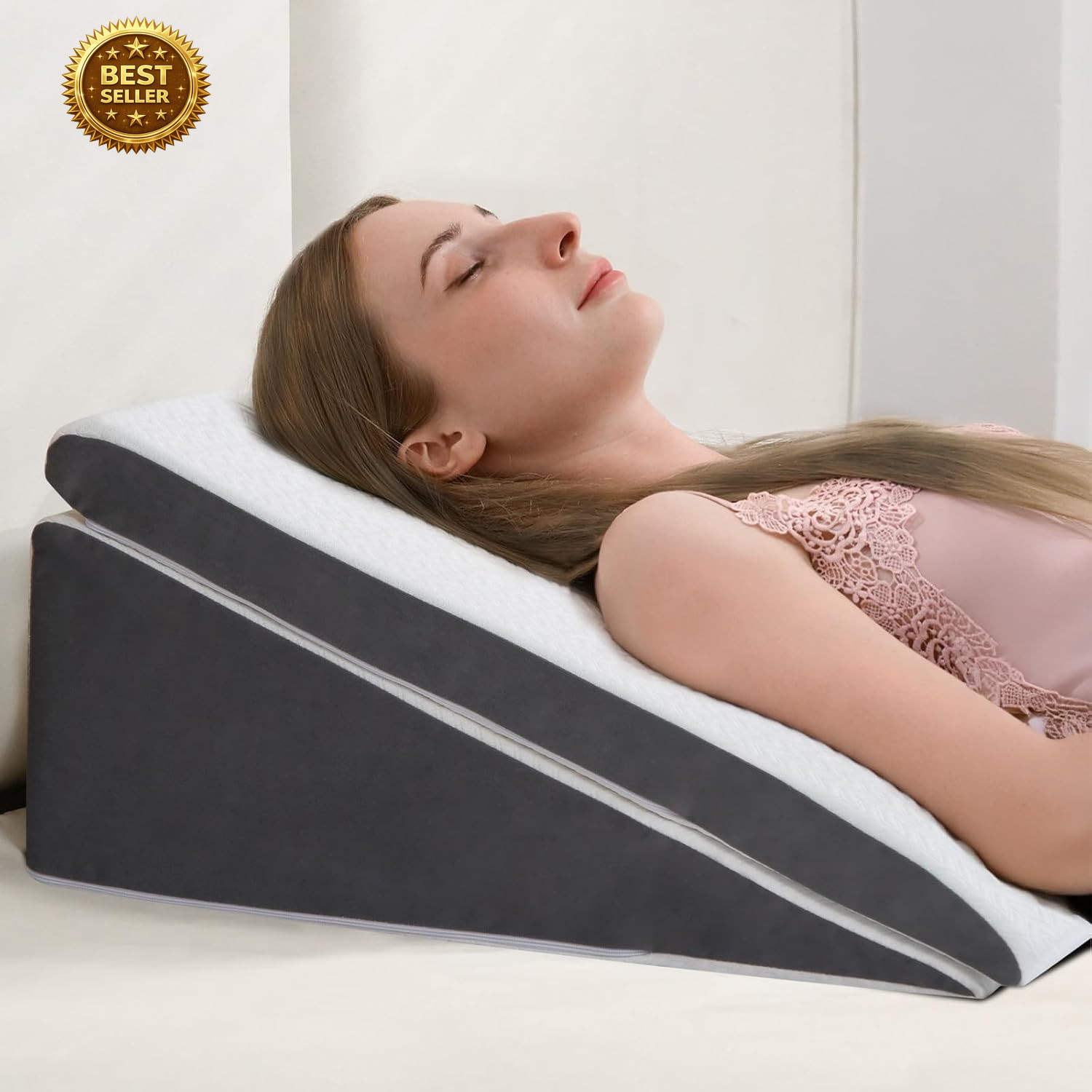2 Pack Memory Foam Wedge Pillow Adjustable 10In Acid Reflux Back Pain GERD gallery