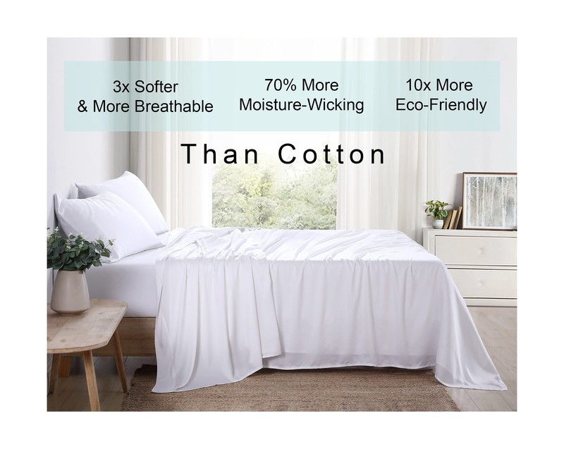 100% Eucalyptus Tencel Lyocell Sheet Set, Silky Soft & Smooth Cooling Sheets ... gallery