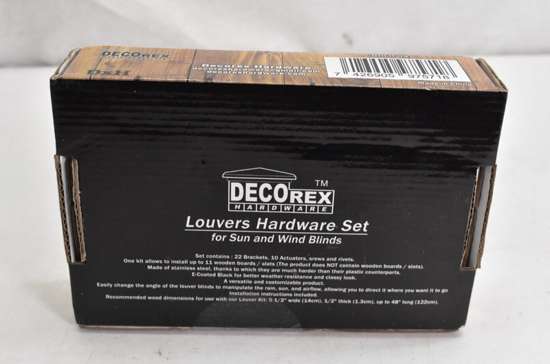 DecoRex Louvers Hardware Set Stainless Steel E Coated Black DHLH-02 For Blinds gallery
