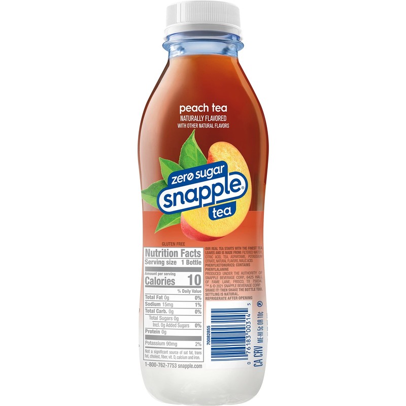 Snapple Zero Sugar Peach Tea 16 Fl Oz Recycled Plastic Bottle Pack Of 12 gallery