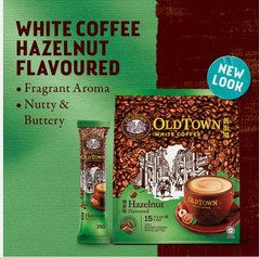 Old Town 3-In-1 Instant Hazelnut White Coffee 15 Sticks x 38g