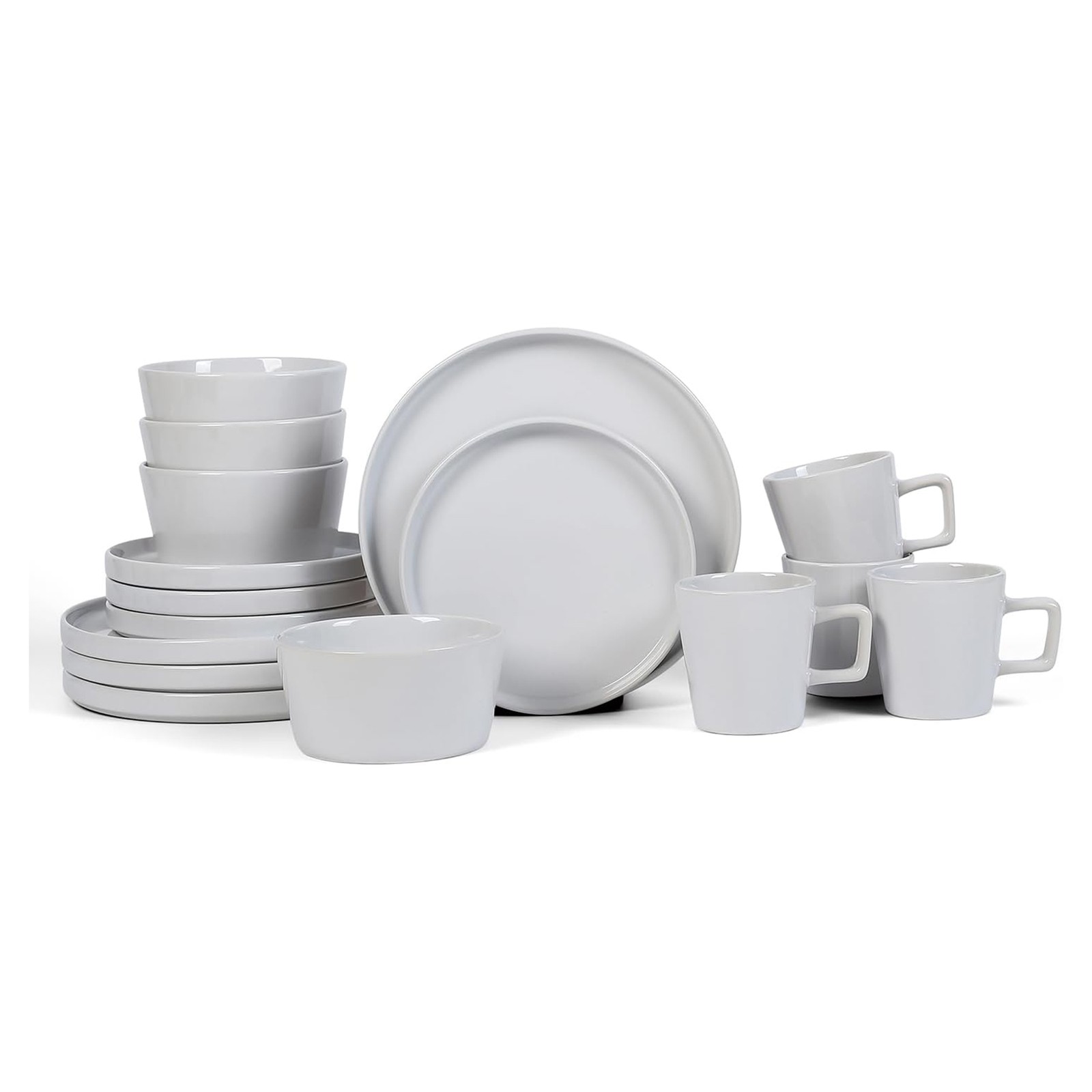 Stone Lain Stoneware 16pcDinnerware Set, Service for 4, White Glossy (Open Box) gallery