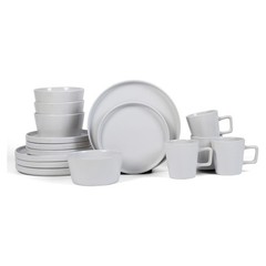 Stone Lain Stoneware 16pcDinnerware Set, Service for 4, White Glossy (Open Box)