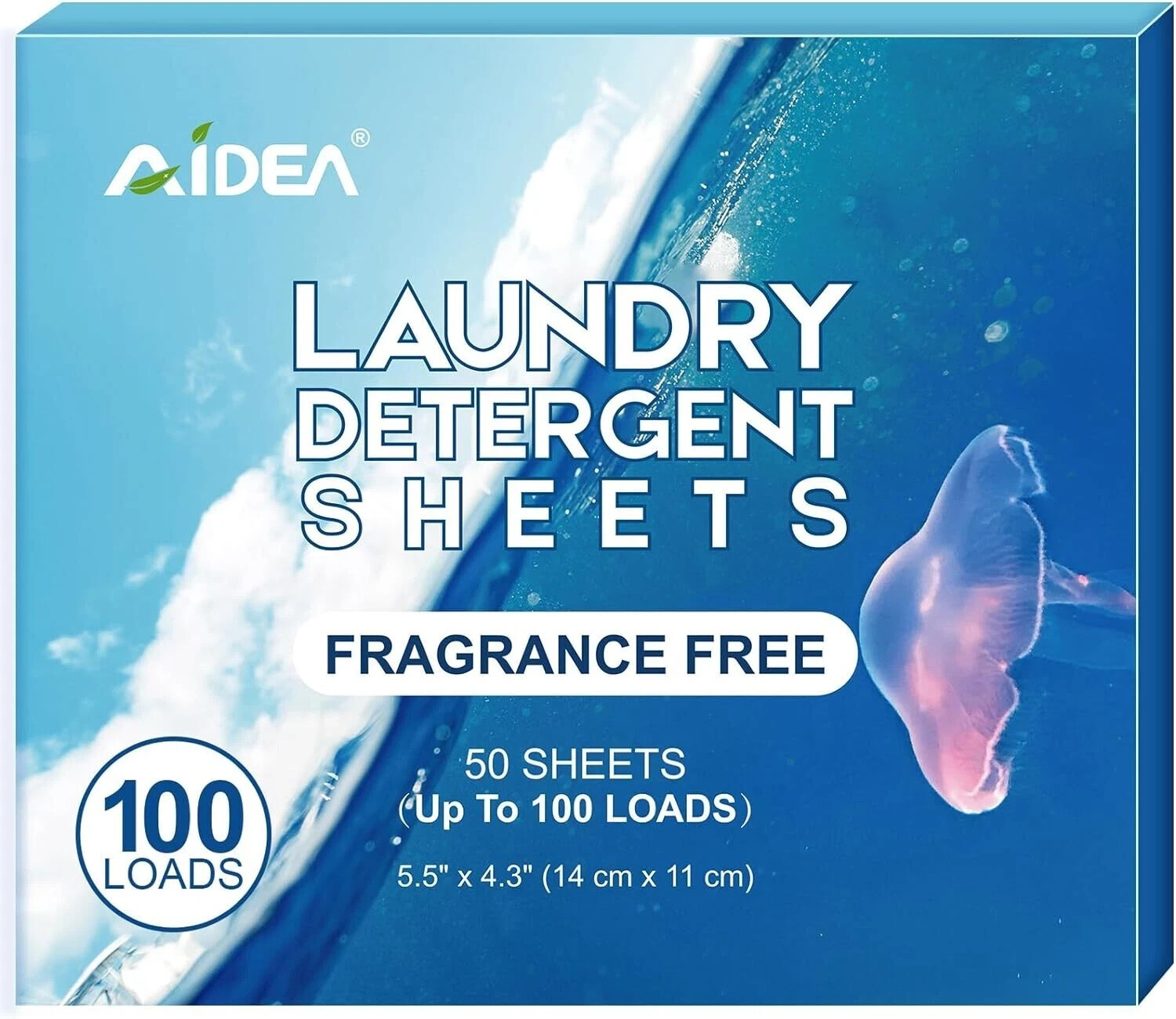AIDEA Laundry Detergent Sheets, Unscented-(100 Loads) 50 Sheets, Eco-Friendly gallery