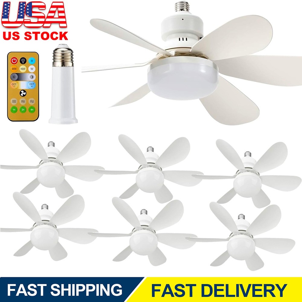 Socket Fan Light Ceiling Fans With Lights And Remote Dimmable LED Ceiling Fan US gallery