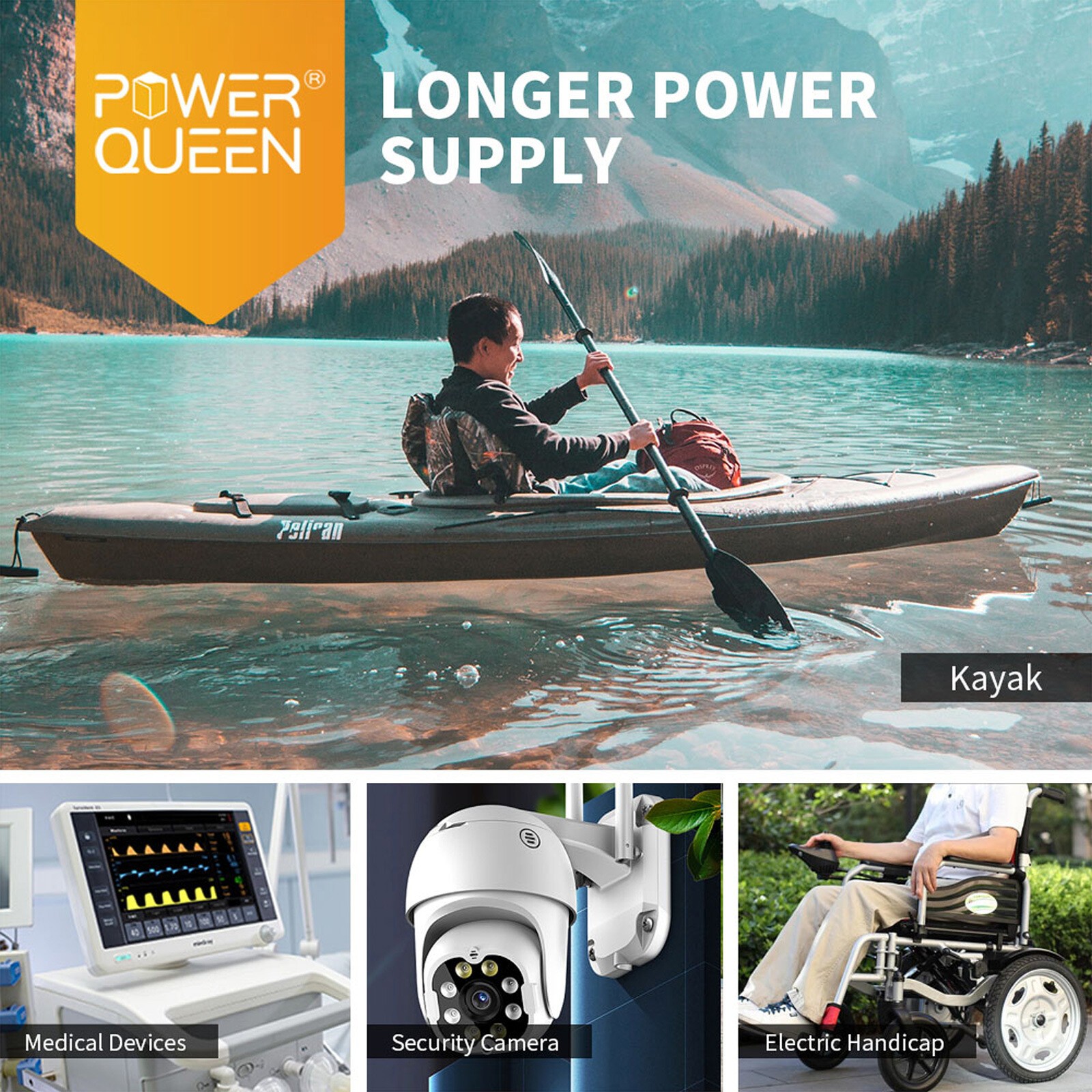 Power Queen12V 50Ah LiFePO4 Lithium Battery 640Wh Deep Cycles Refurbished gallery