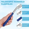 2-Pack Telescopic Handheld Flagpoles, 3.3ft/1m Stainless Steel Pole [Blue] gallery