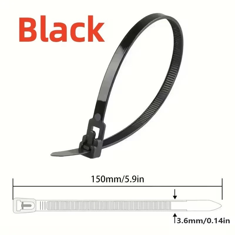 100–500pcs Reusable Cable Ties Nylon Lock Loop Mixed Colors gallery