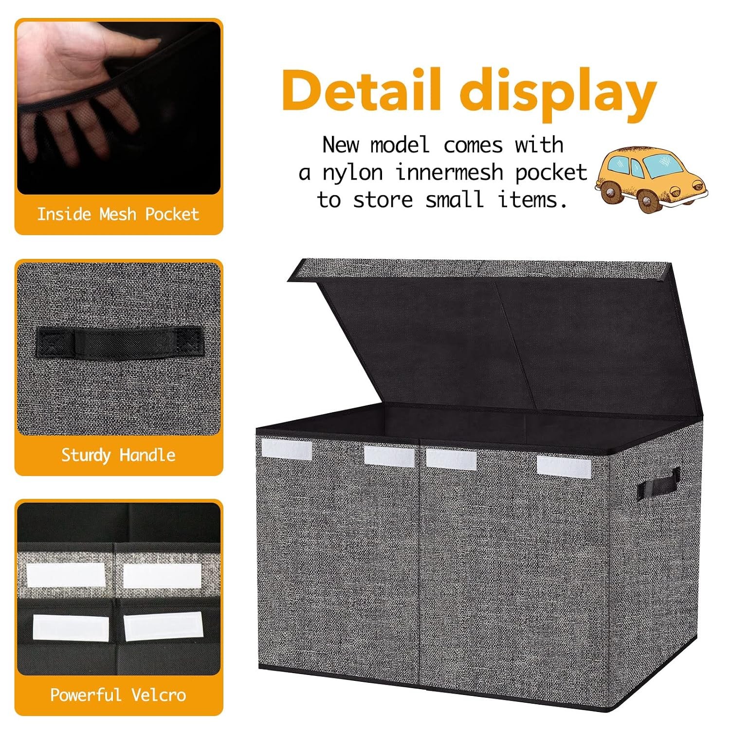Large Toy Storage Box Organizer, Collapsible Kids Toys Boxes Chest Container gallery