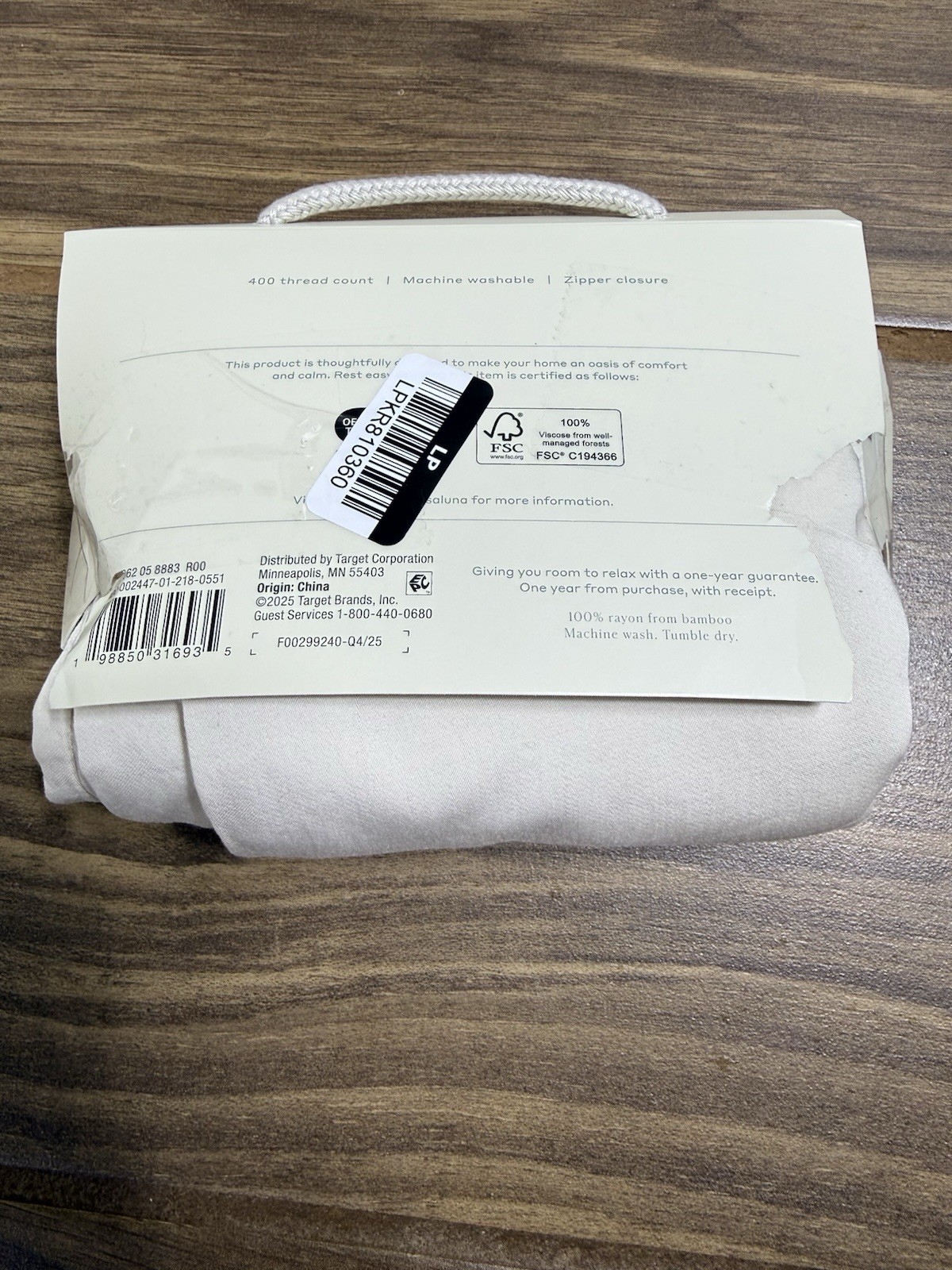 Blissful Rayon from Bamboo 400 Thread Ct Body Pillow Cover Natural - Casaluna gallery