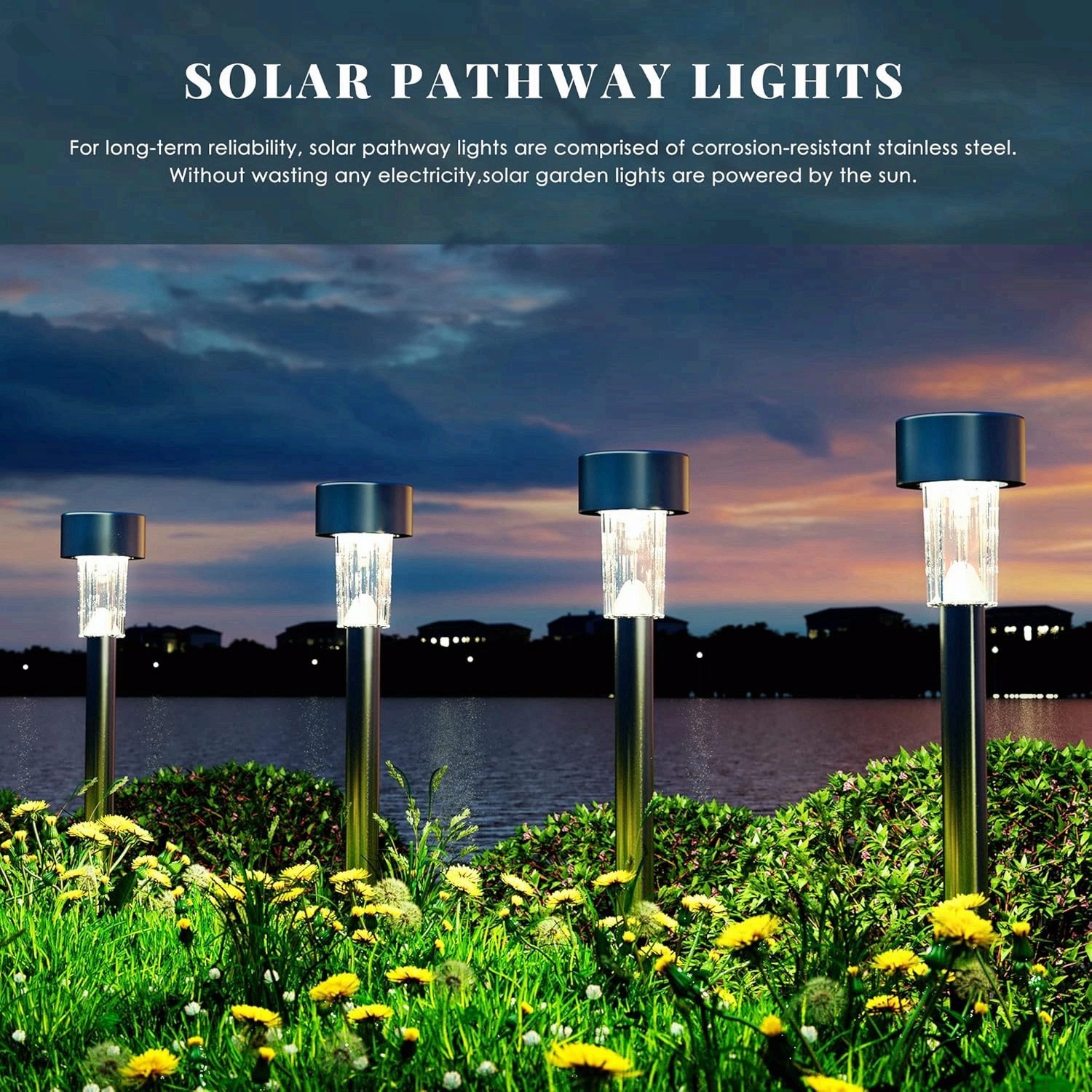 2 Pack LED Solar Garden Lights, Outdoor Decorations, Gardeacor for Yard 3tds gallery