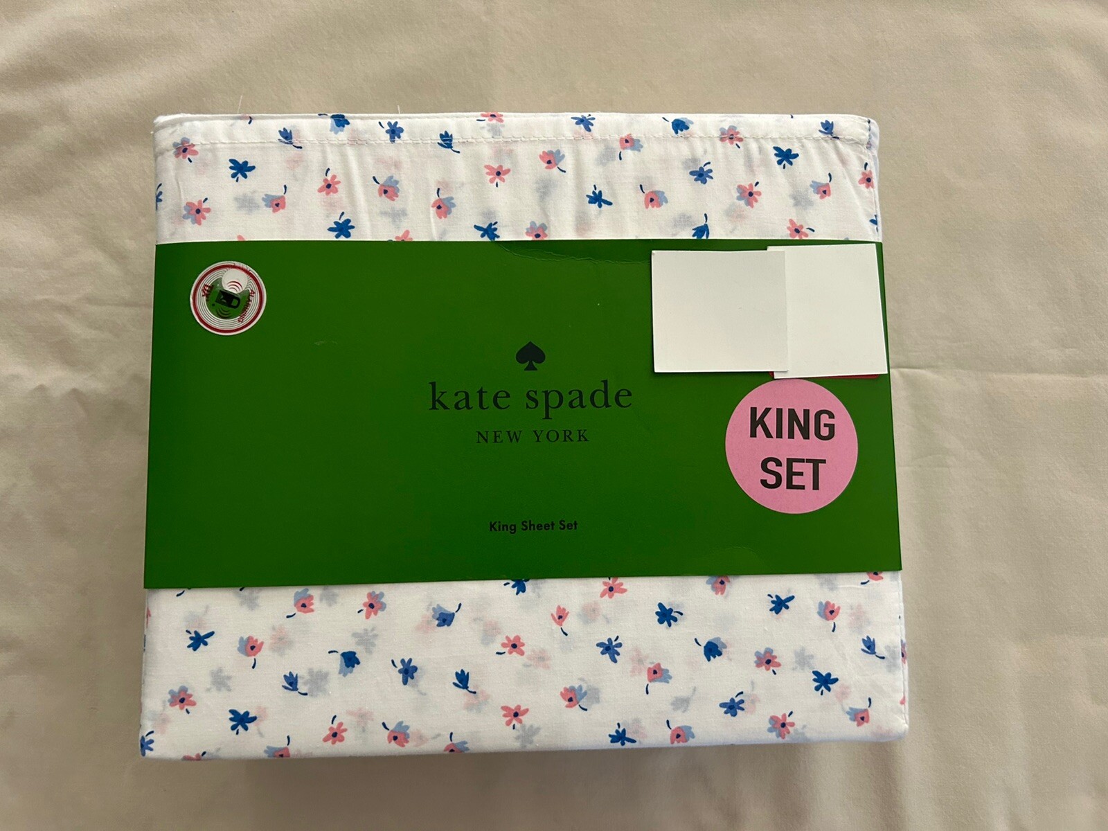 NEW 4pc Kate Spade King Sheet Set Cottage Petite Flowers Pink and Blues gallery