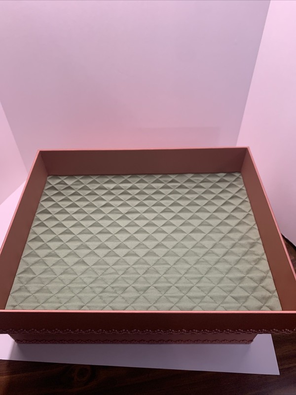 Pink Gucci Display Empty Box With Quilted Green Interior 19x15 Inches Height 7” gallery