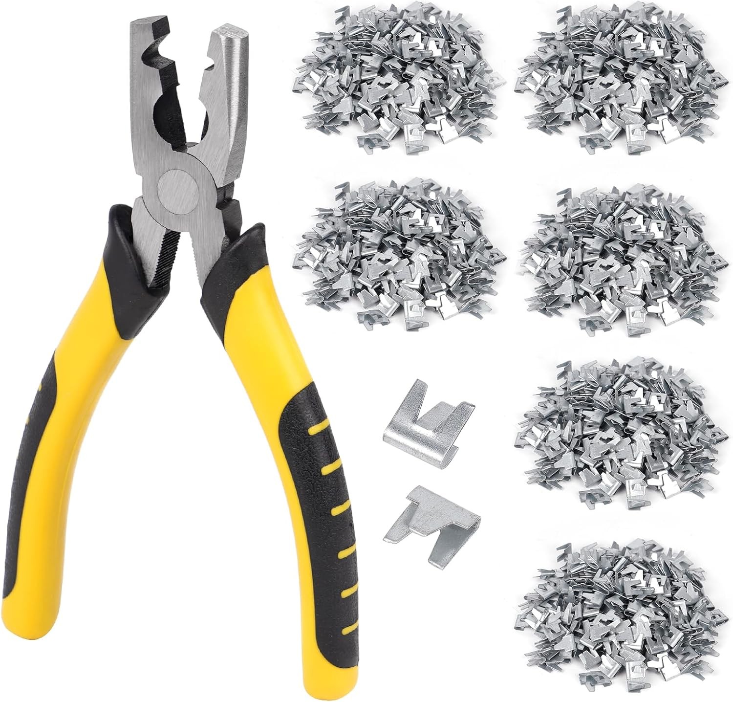 1800PCS Wire Cage Clips and Pliers Rabbit Chicken J Clip gallery