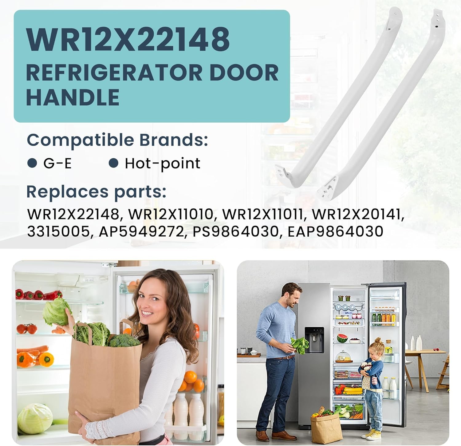 2 Fridge Freezer Handle Set WR12X22148 GE GTH18GBDERWW GTH18GBDDRWW GTH18GBDHRWW gallery