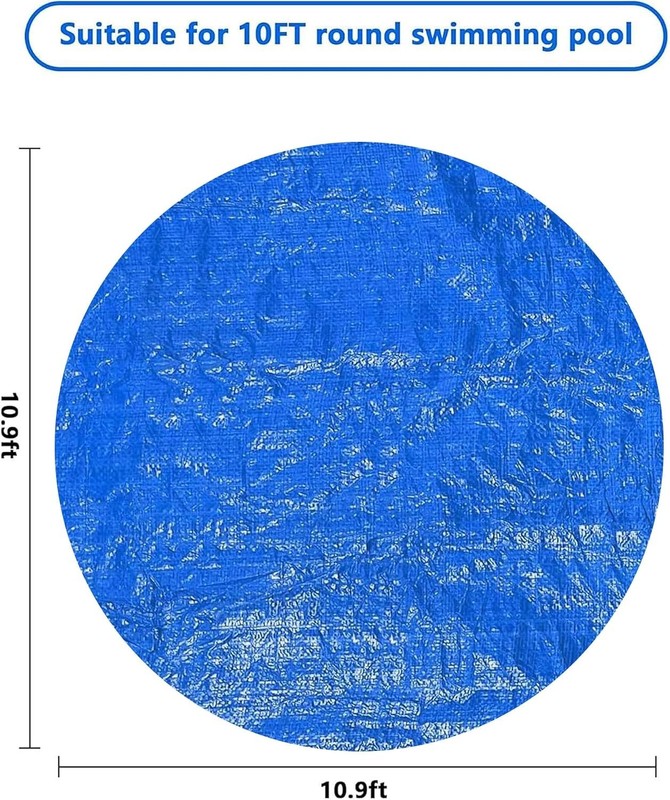 10 Ft Round Pool Cover with Drawstring - Easy Install Solar Heating Blanket gallery
