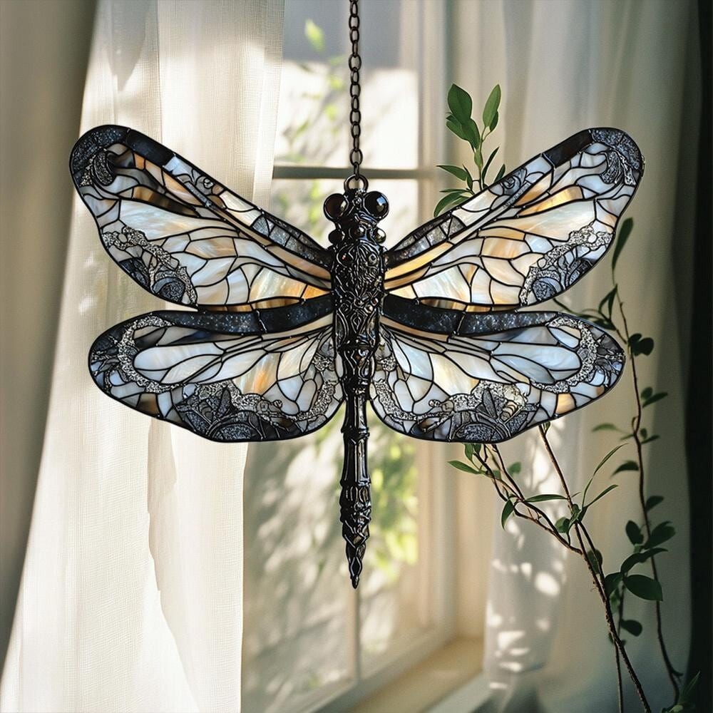 Iridescent Dragonfly 2D ACRYLIC Suncatcher, Elegant Window Hanging Decor gallery