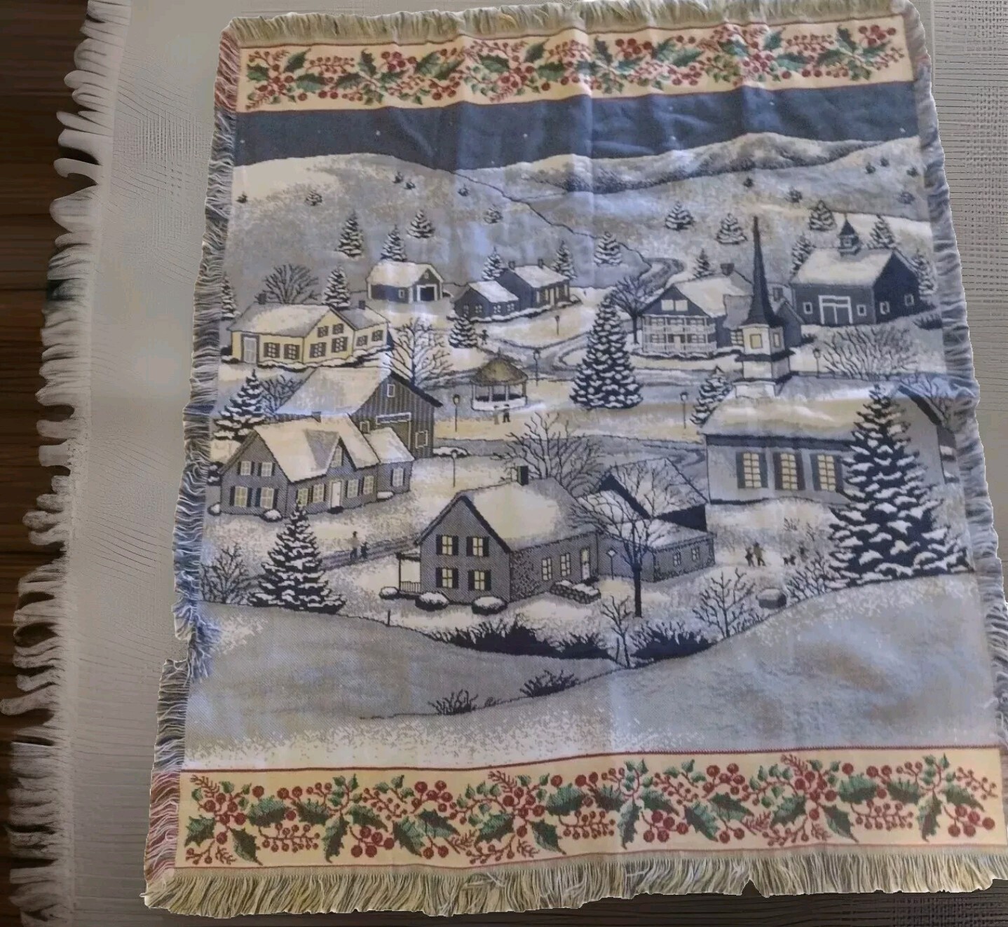 Mohawk Home Tapestry Throw Blanket Snow Christmas Afghan Tapestry Made In USA gallery