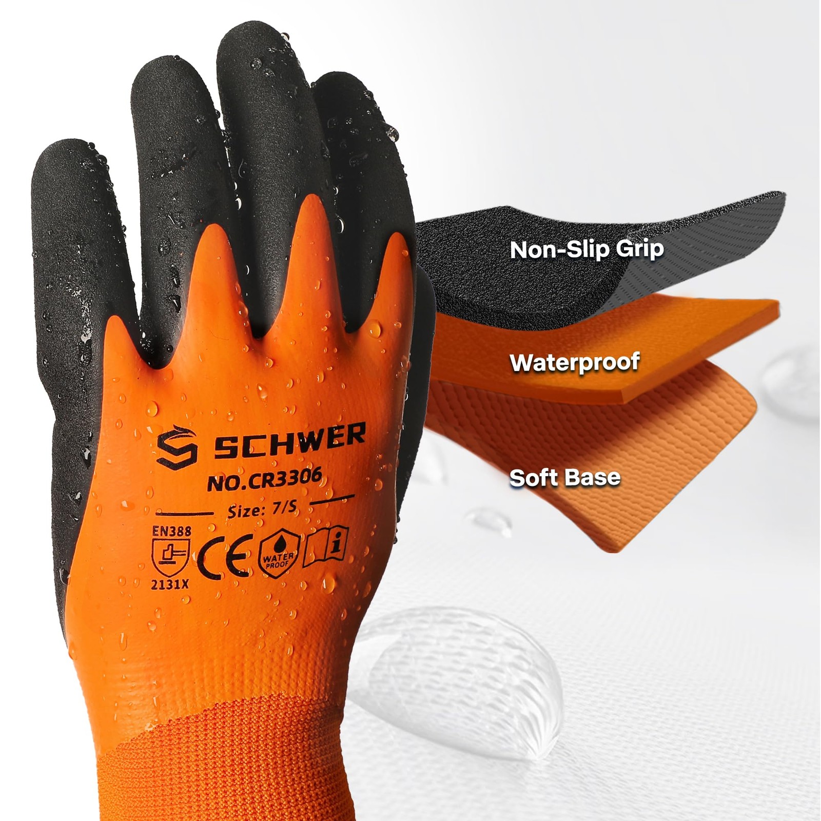 Schwer 2 Pairs Waterproof Work Gloves for Men and Women CR3306 Gardening Gloves gallery