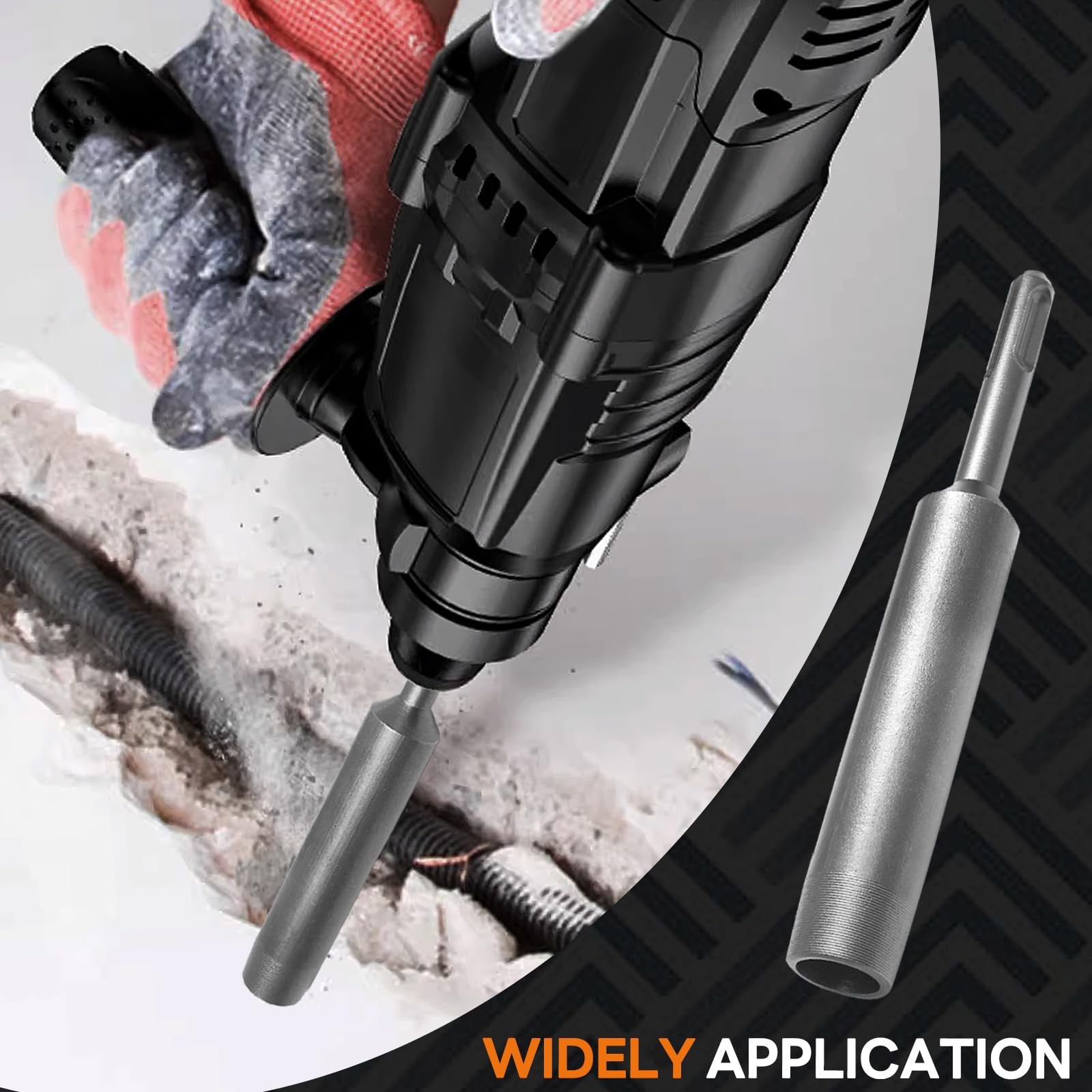 5/8" SDS Plus Ground Rod Driver for Rotary Hammer, Steel Tool for Grounding App gallery