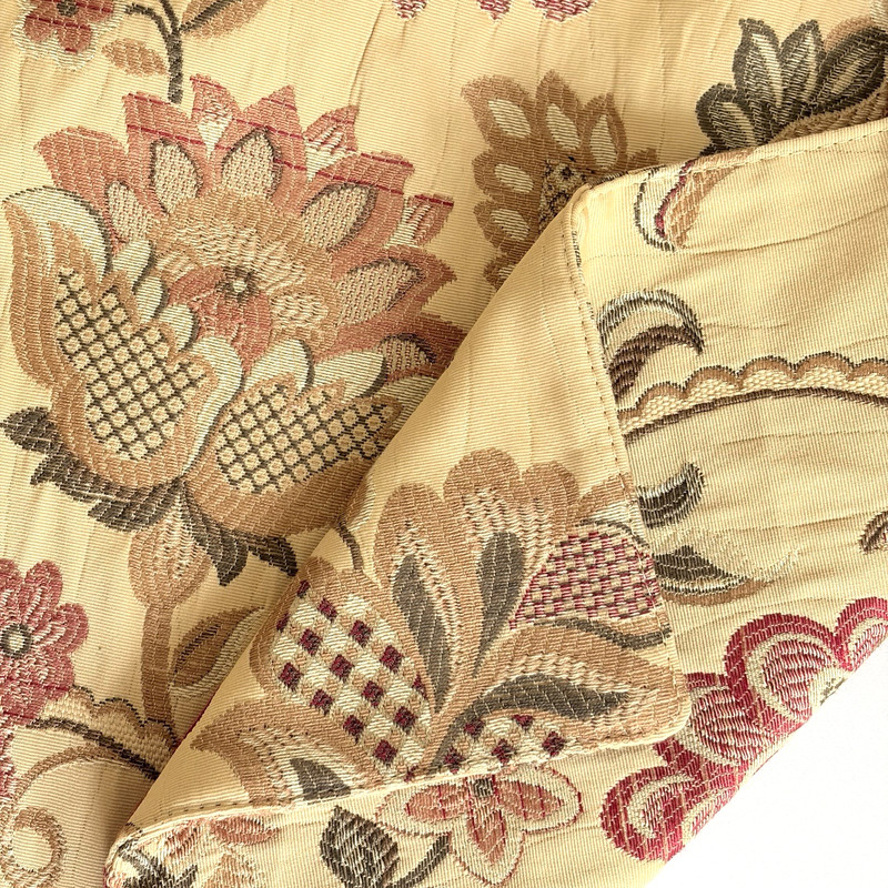 Jacobean Garden Tapestry Gold Double-Sided Fabric Jacquard Throw 52x52 - 2.8 Yds gallery