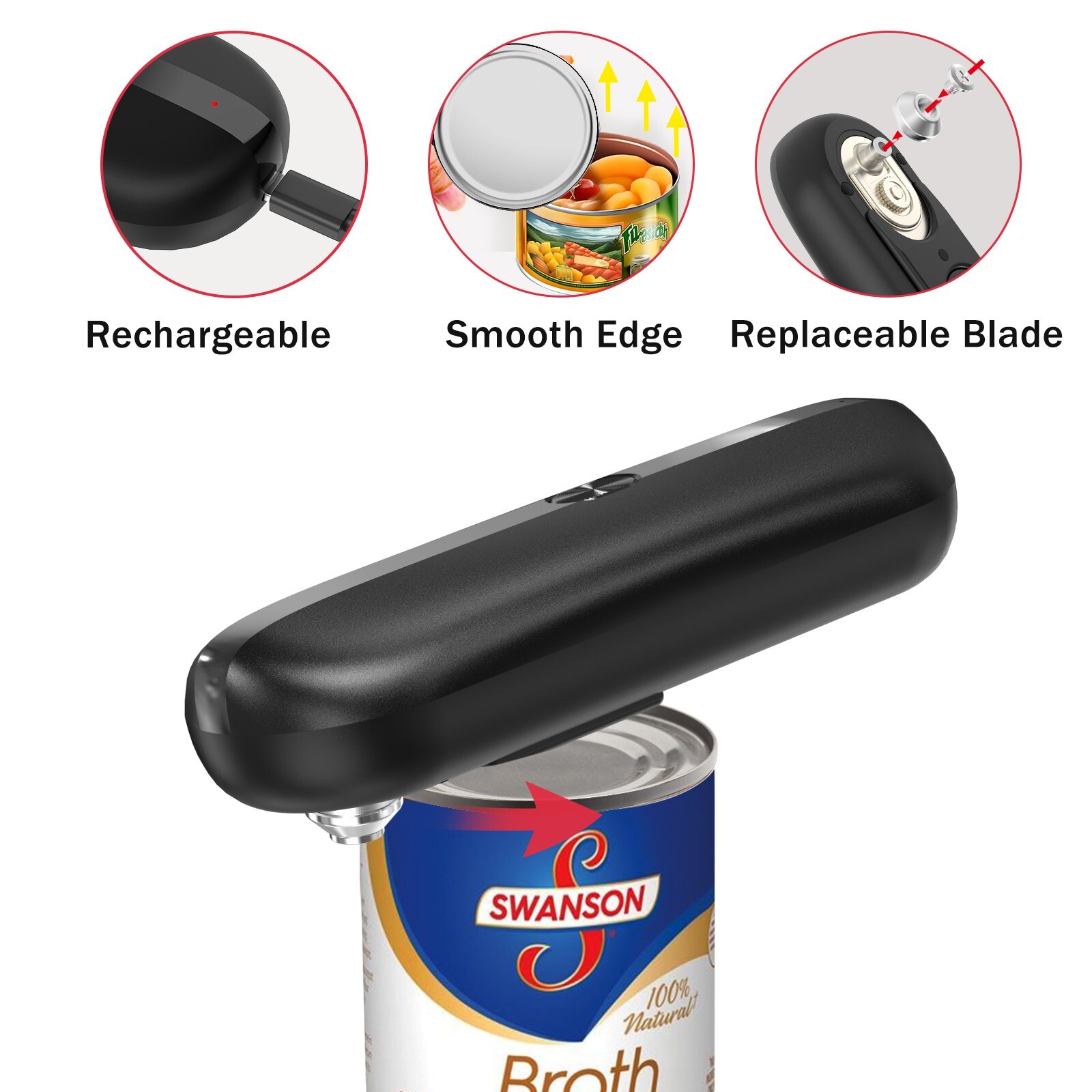 Electric Can Opener Smooth Edge Rechargeable Practical Kitchen Gadget Arthritis gallery