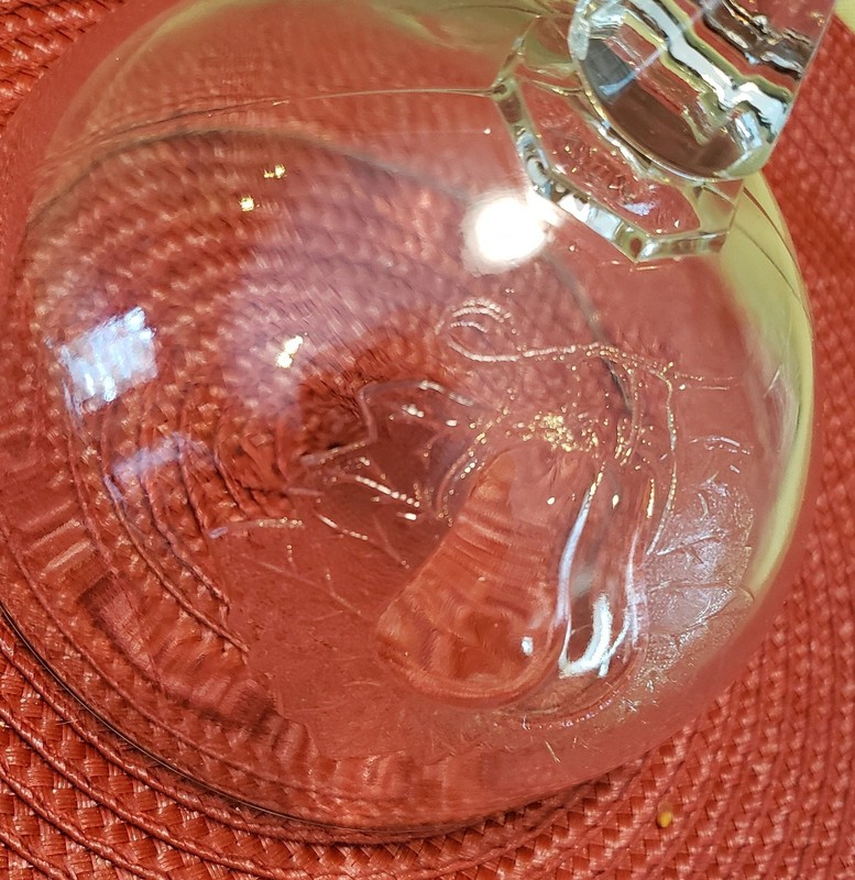 Vintage Unsigned Pressed Glass Two Piece Butter Dish, Domed Lid Cover, Handles gallery