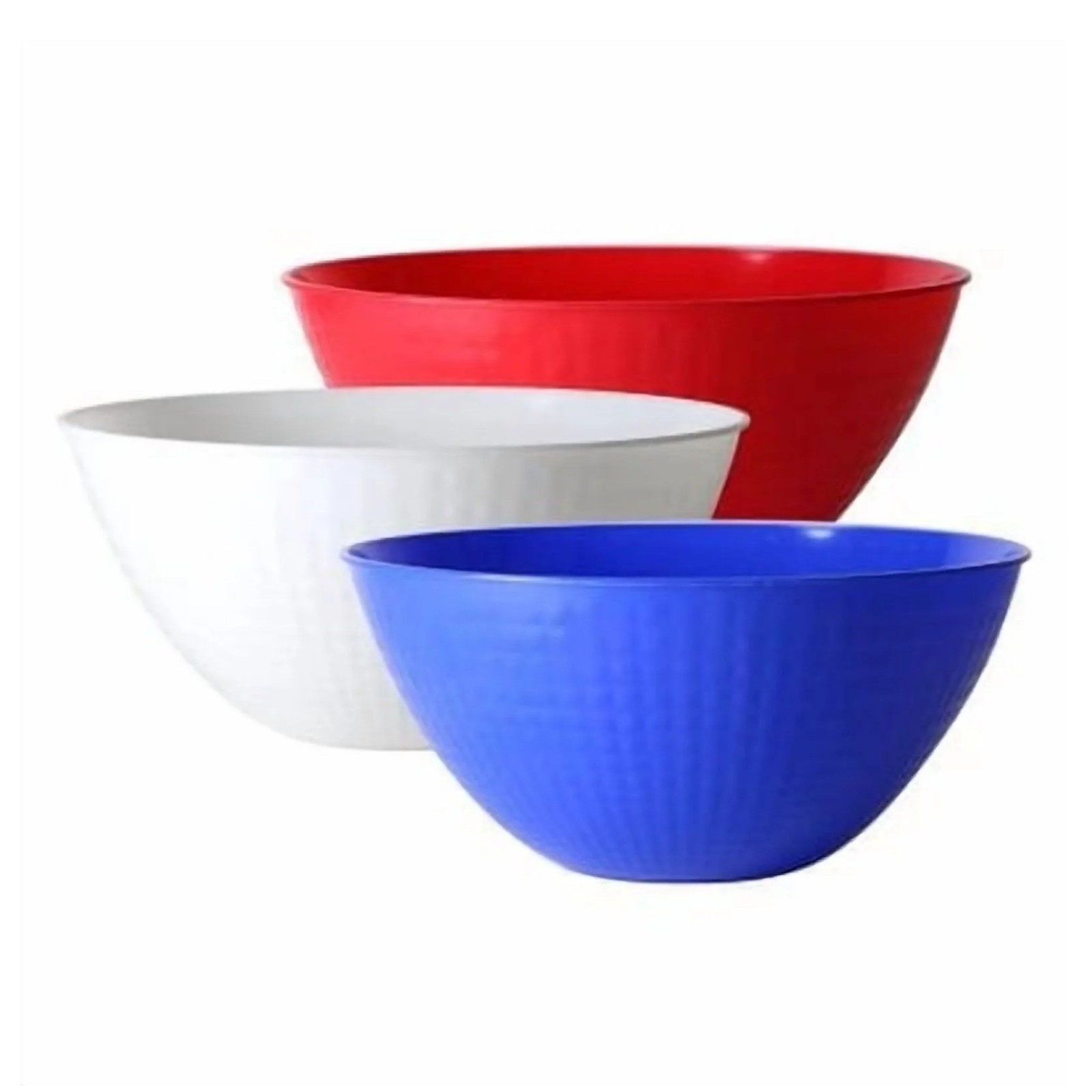 100oz Assorted Color Pixel Bowl | Red, White & Blue Serving Bowl For Salad 2pcs gallery