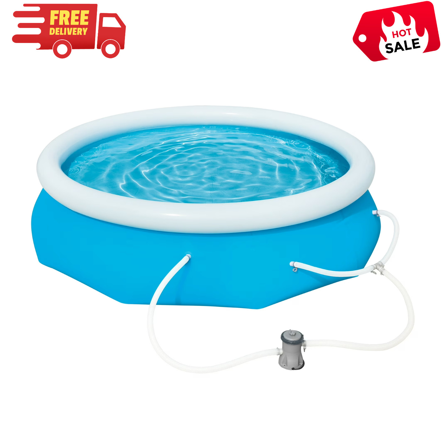 Bluescape Fast Set 10 ft x 30 in Inflatable Above Ground Pool Set Round Pool gallery