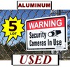 5 USED Warning Security Camera In Use 10x14 Aluminum METAL Yard Sign Video Spy gallery