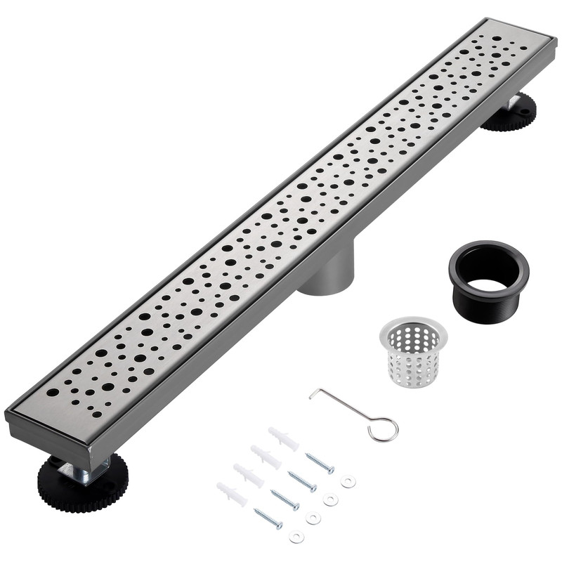 Muschbath 36 Inch Linear Shower Drain Brushed Nickel Shower Drain Removable gallery