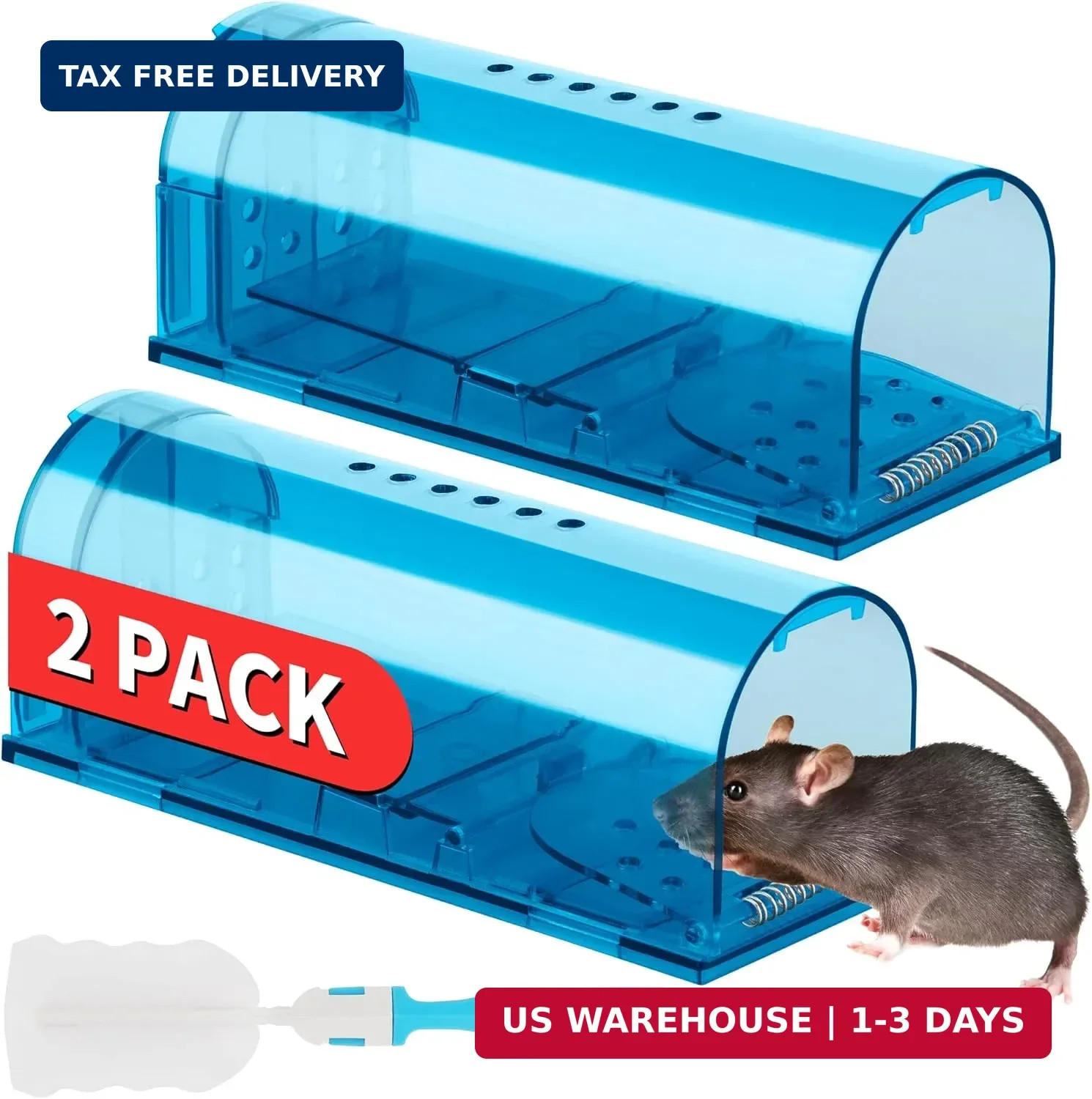 2Pcs Live Humane Cage Trap For Squirrel Chipmunk Rat Mice Rodent Animal Catcher gallery