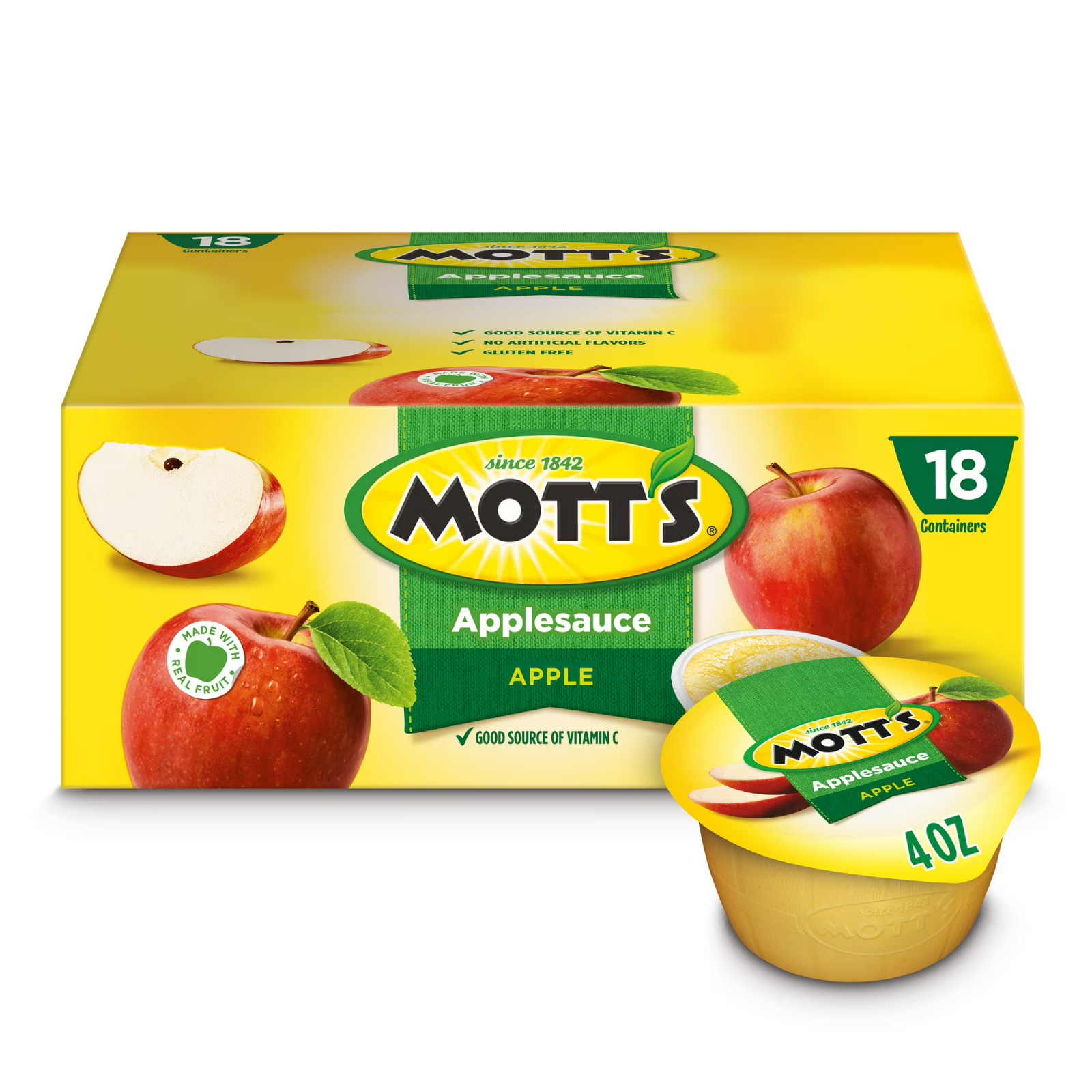 Mott’s Applesauce 4 oz Cups - 18 Pack, No Artificial Flavors gallery