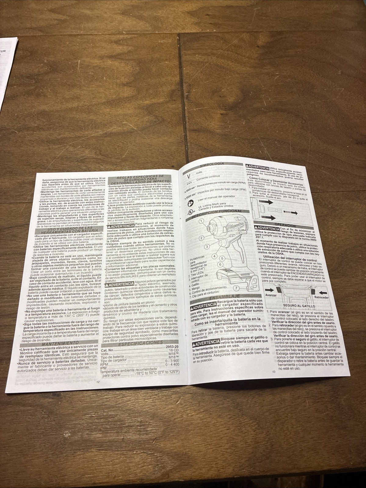 User Manual - Milwaukee M18 Fuel 1/4" Hex Impact Driver 2953-20 gallery
